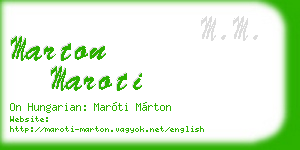 marton maroti business card