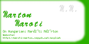 marton maroti business card